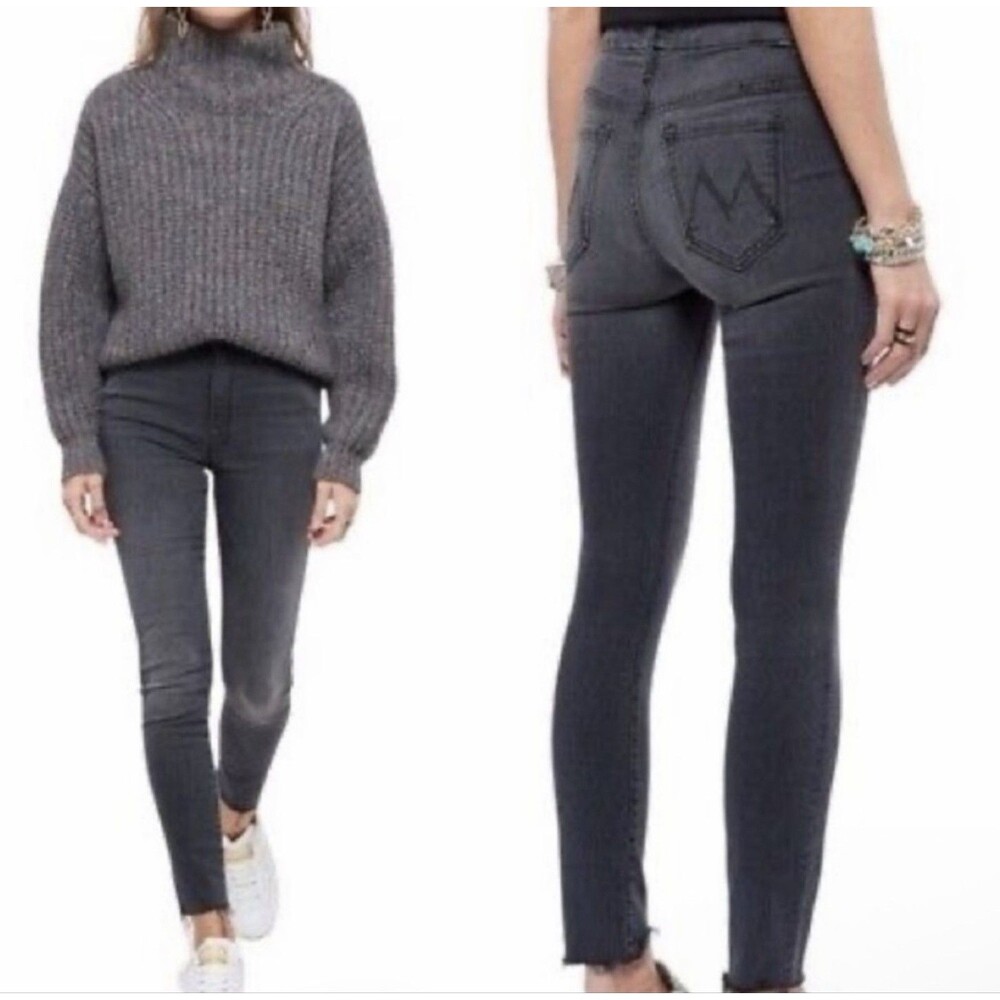 MOTHER High Waisted Looker Jeans Dancing In The Moonlight gray sz 28